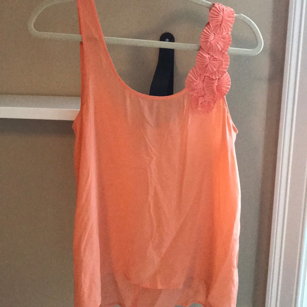 Anthropologie flower sleeve tank